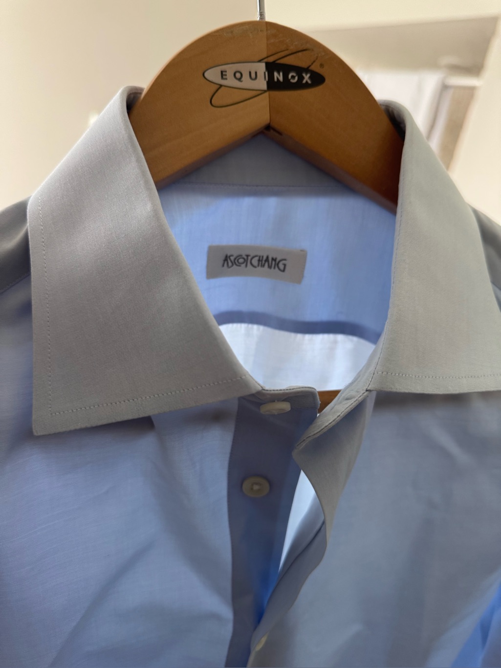 Light Blue Dress Shirt With Spread Collar